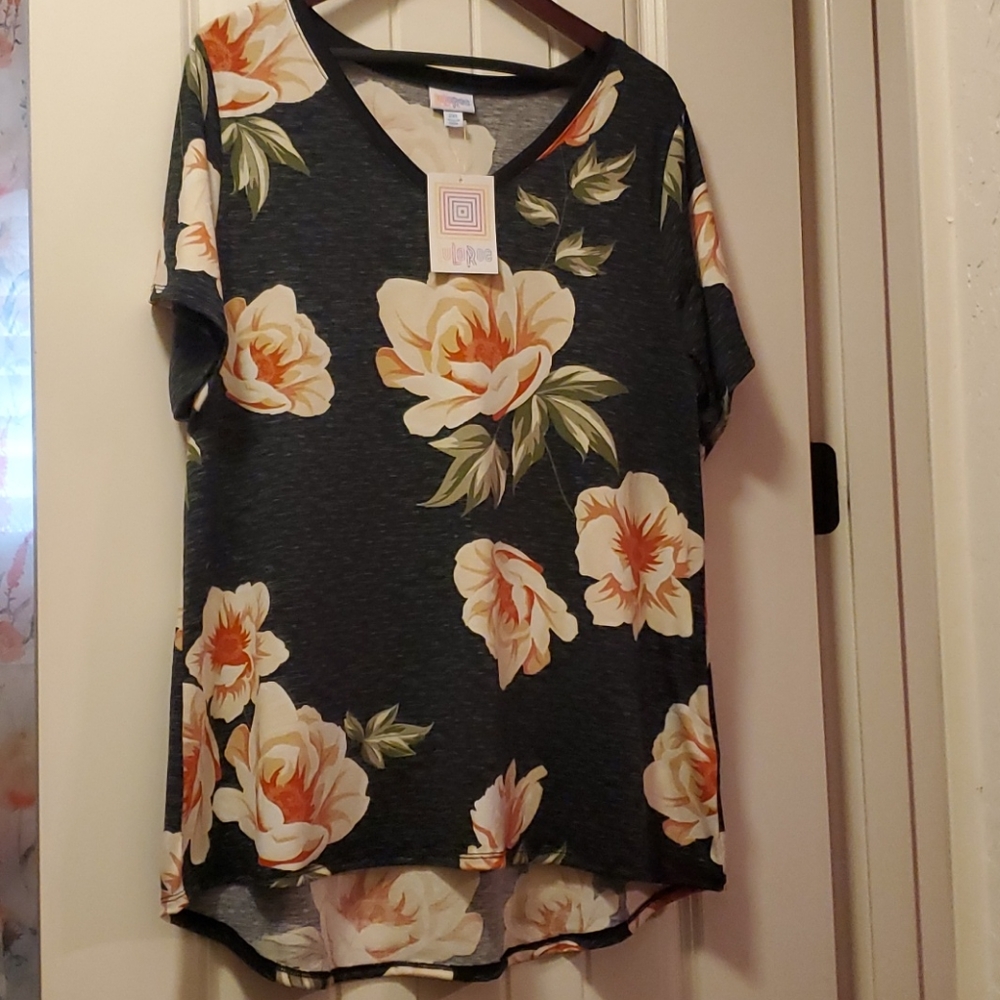 LuLaRoe Christy Peach Flowers
